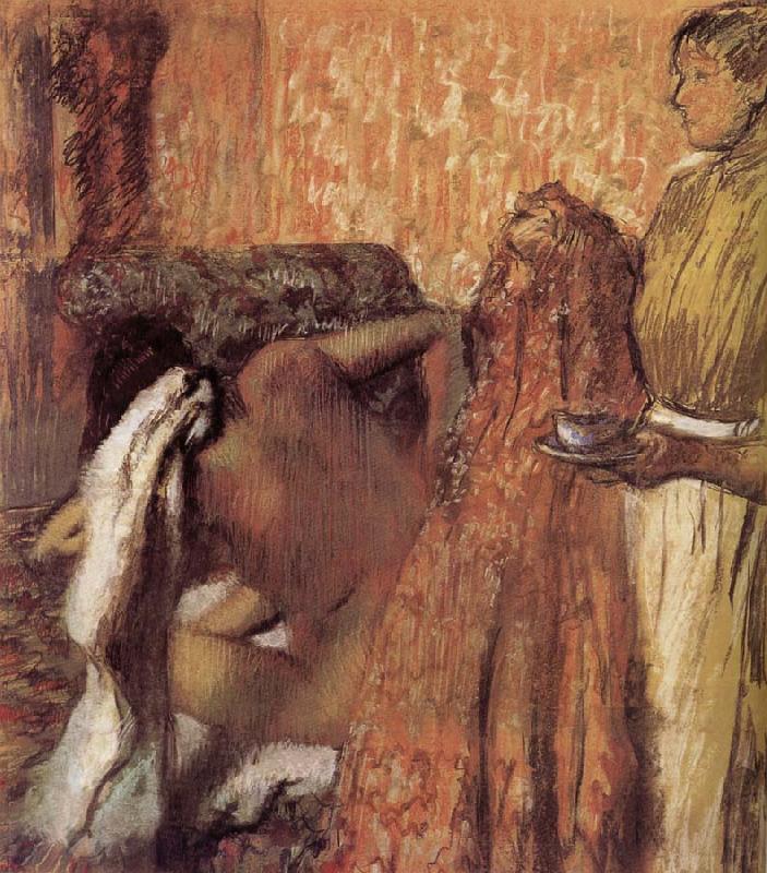 breakfast after the bath, Edgar Degas